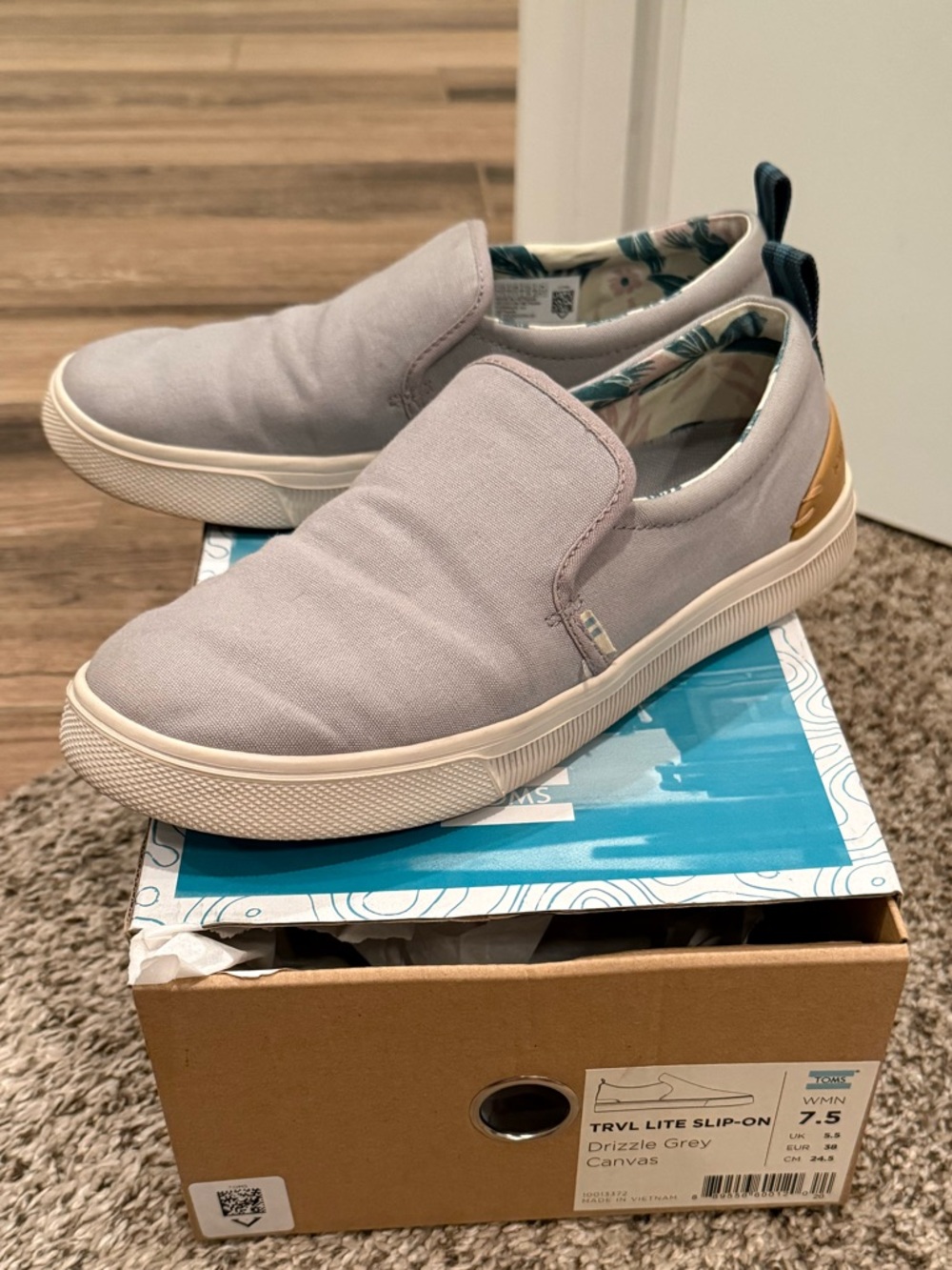 Women’s Toms Drizzle Gray Canvas TRVL Lite Slip-On